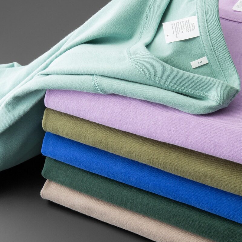 300g棉t恤白色半袖tshirt圆领秋冬男款上衣打底纯棉潮牌日系复古