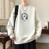 T恤打底加绒加厚卫衣 青少年潮流宽松上衣男生圆领长袖 秋冬季 新款