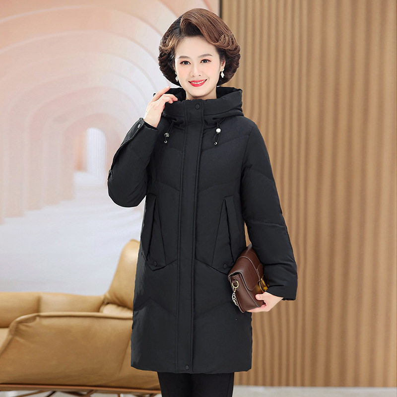 中老年女装中长款羽绒服厚款保暖