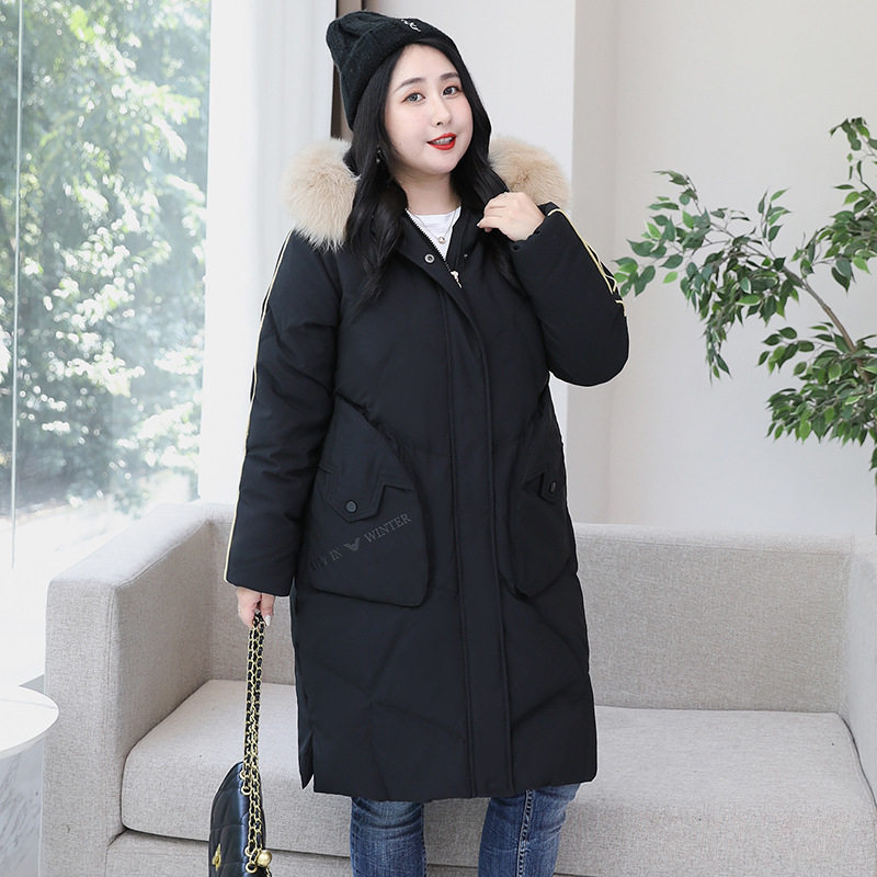 大码羽绒服白鸭绒外套200斤冬装