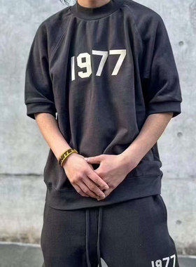 FEAR OF GOD FOG ESSENTIALS 1977复线植绒小领口半袖 短袖22SS