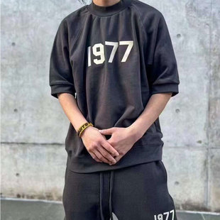 FEAR OF GOD FOG ESSENTIALS 1977复线植绒小领口半袖 短袖22SS