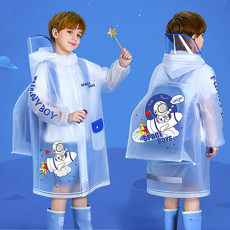 儿童雨衣男童太空人宝宝女童小学生上学专用男孩eva雨披防暴雨8岁