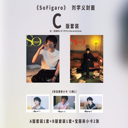 计入销量 精品 9月 刘学义封面 C版套装：A版+B版套装+宝丽来（3随2） SoFigaro 精品购物指南杂志2025年九月 刘学义封面