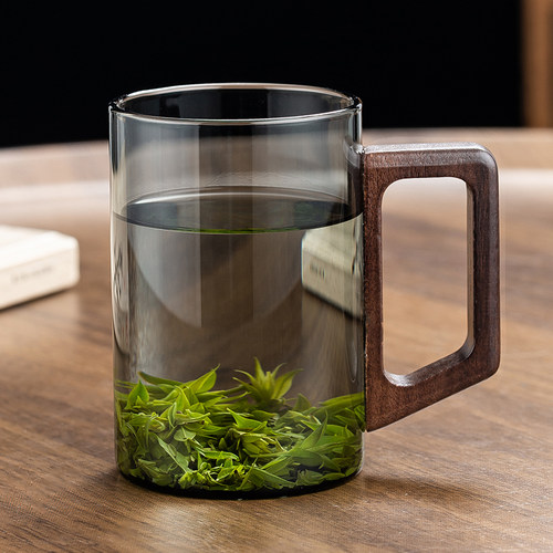 耐高温办公室家用玻璃绿茶杯