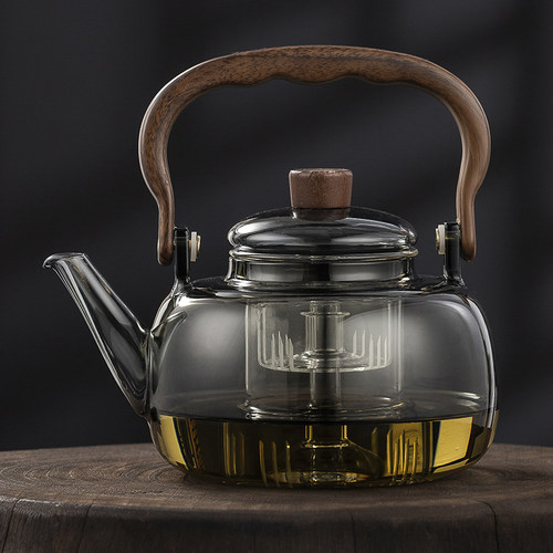 玻璃蒸煮茶壶大容量烧水壶茶水分离提梁围炉煮茶器电陶炉专用茶具