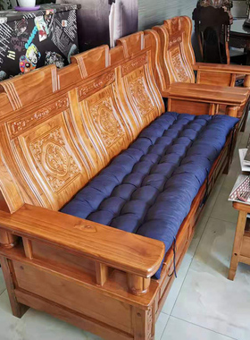 实木沙发坐垫四季通用防滑垫子木头加厚老式红木质软垫座垫椅子垫