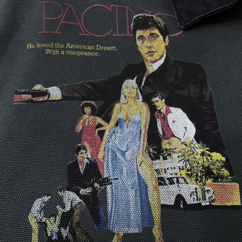 18CLASS美式电影疤面煞星印花J97工装水洗重磅夹克男秋季复古外套