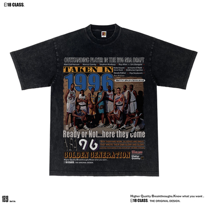 96黄金一代美式街头篮球短袖T恤