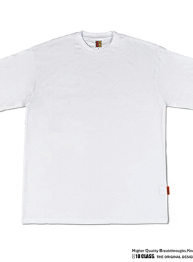 美式Hip hop纯白色嘻哈复古重磅纯棉圆领宽松oversize短袖T恤夏季