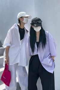 衬衫男短袖夏季设计感潮牌潮流宽松休闲情侣半袖衬衣710-3422P45图片