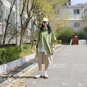 日系短袖衬衫女设计感小众大码休闲外套夏季2025新款上衣3423P45图片