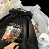 卫衣男士冬季重磅套头上衣服oversize宽松休闲连帽衫外套7026P50，女装短外套，星座710