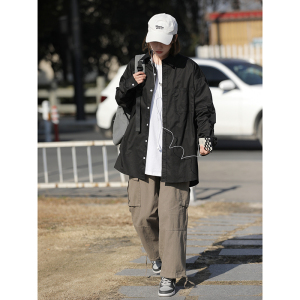 2025新款原创自制机能cityboy廓形宽松休闲长袖衬衣外套CS01图片