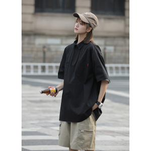 短袖衬衫女港味复古chic学院风上衣夏季jk制服半袖衬衣7001-P45图片