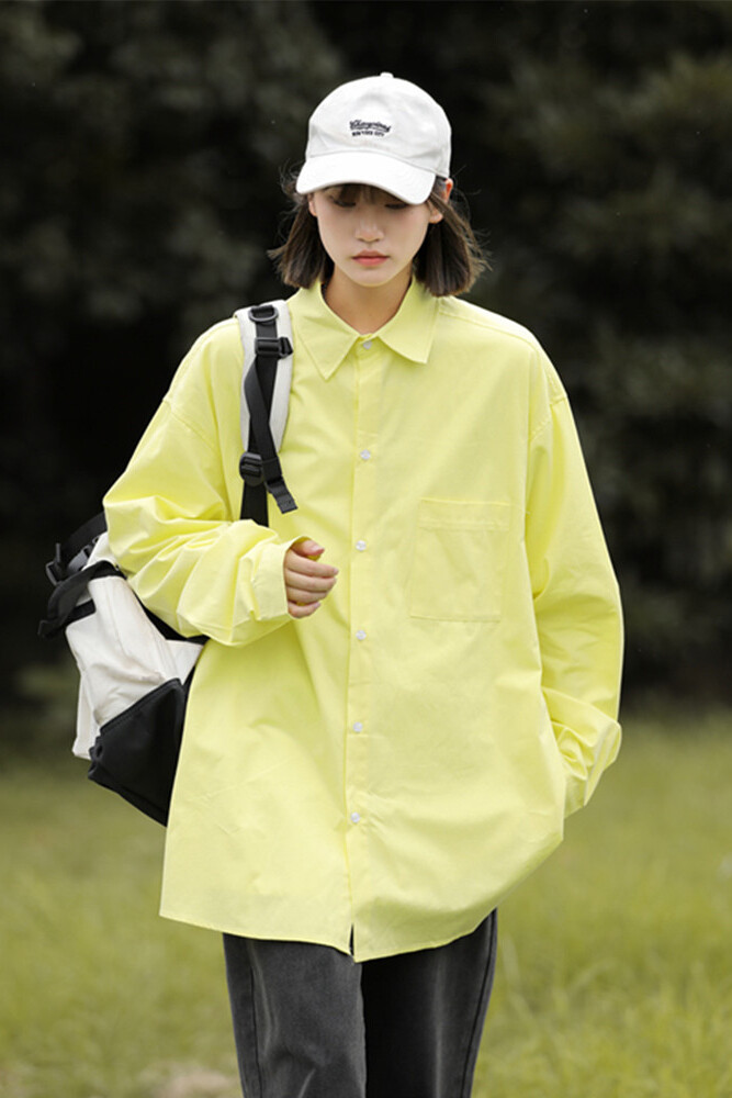 2025春装糖果色长袖衬衫女外套港风新款高级感情侣衬衣CS02P45,男装衬衫,星座710