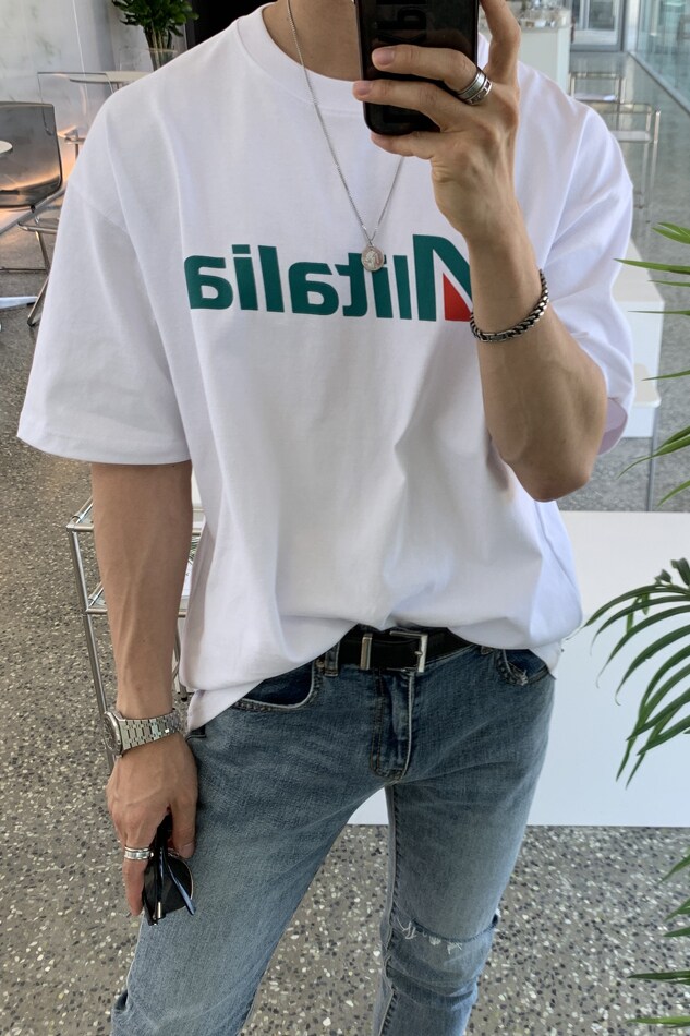 短袖t恤男夏季薄款2025新款韩版潮牌青少年宽松五分袖DT06P30,男装T恤,星座710