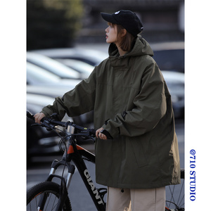 防风连帽外套男秋冬机能vibe旅游户外潮牌冲锋衣夹克女CFY01P98图片