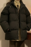 潮牌棉衣男士秋冬季港风复古纯色简约外套高级感痞帅百搭连帽棉袄，商品下架区，星座710