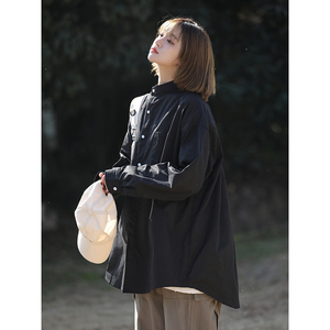 2025新款日系ins潮流纯色宽松百搭男女衬衣情侣外套潮图片