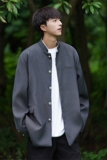 高级感痞帅新中式中山装西装外套男春秋季休闲套装风立领西服，男装西服套装，星座710
