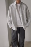 条纹休闲衬衫男秋季宽松长袖衬衣韩版潮流翻领上衣XZ710-803P50，男装衬衫，星座710