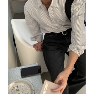 条纹衬衫男长袖秋季高级感痞帅韩版潮流休闲衬衣外套XZ710-805P50图片