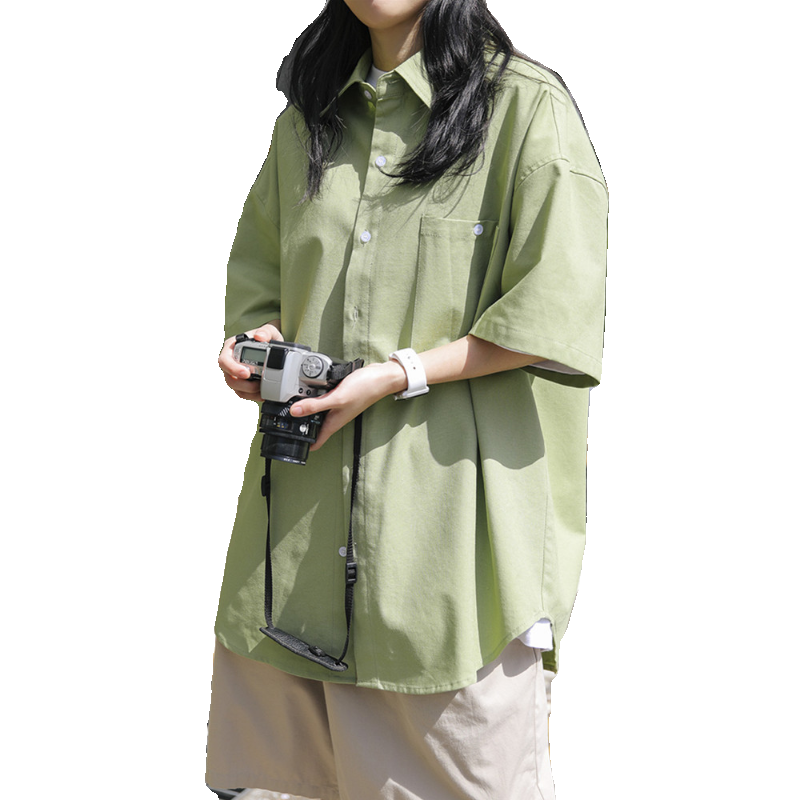 情侣短袖衬衫男士夏季外套衬衣寸衫潮牌潮流美式日系男款3423P45,男装T恤,星座710