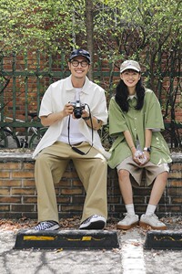 情侣短袖衬衫男士夏季外套衬衣寸衫潮牌潮流美式日系男款3423P45图片