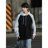 2025春季新款潮牌复古插肩撞色宽松抽绳连帽卫衣男潮ins外套，女装短外套，星座710