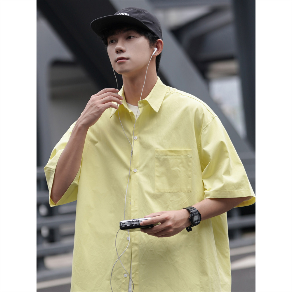 夏季新款男士短袖衬衫cityboy纯色学生半袖休闲宽松青少年衬衣潮,男装T恤,星座710