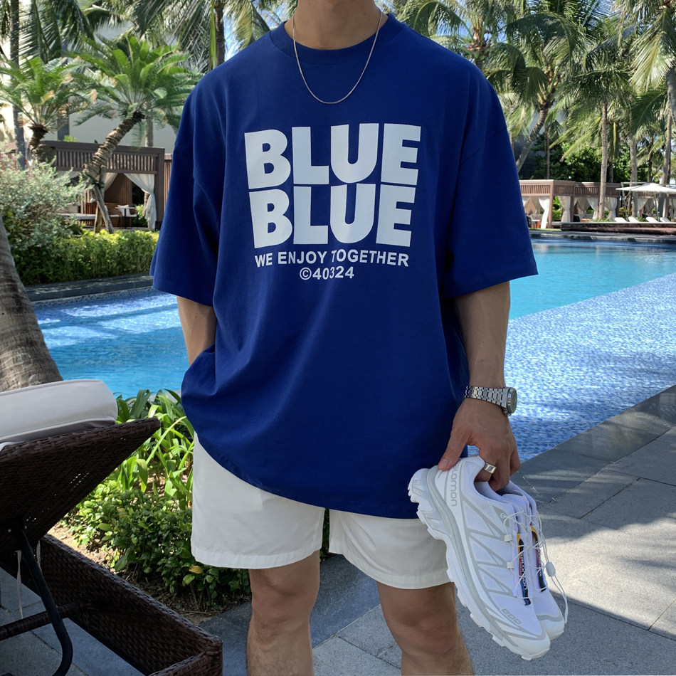 韩版短袖T恤男士夏季宽松潮牌休闲大码圆领男生衣服710-DT05P30,男装T恤,星座710
