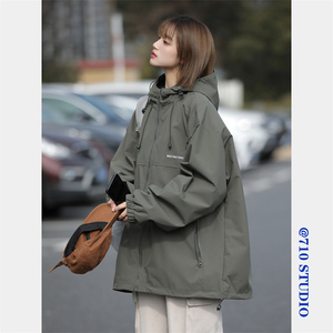 冲锋衣外套女春秋新款美式复古高街休闲工装夹克CFY02P50特价图片