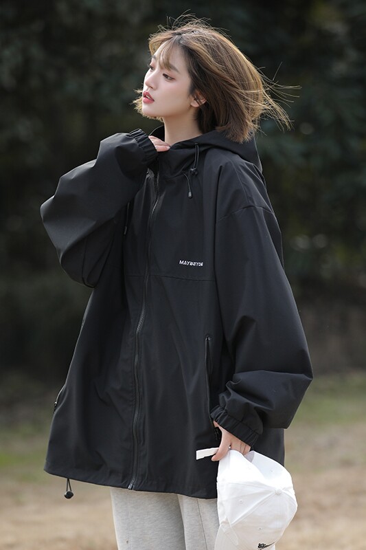 新款户外运动冲锋衣开衫连帽宽松上衣美式夹克外套女CFY02P50特价,男装夹克,星座710