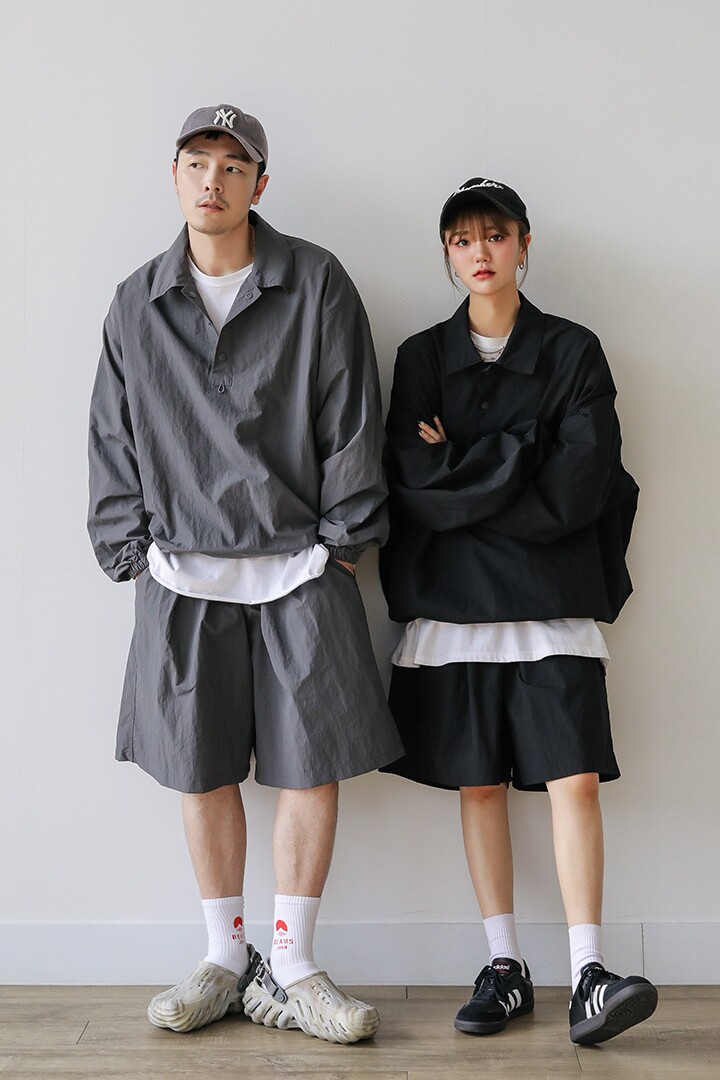 日系POLO领纯色衬衫男春新款宽松速干翻领夹克式外套3401P55特,男装夹克,星座710