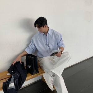 春秋条纹长袖衬衫男韩版潮流寸衫日系休闲衬衣宽松上衣XZ710-813图片