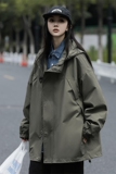 2025新款美式夹克外套女春秋户外运动冲锋衣开衫连帽宽松上衣，男装夹克，星座710