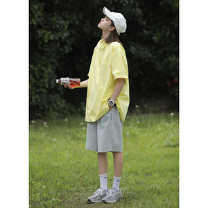 西海岸日系纯棉短袖衬衫女设计感小众休闲夏季薄款上衣7001-P45图片