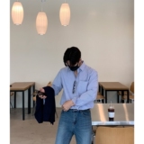 新款条纹长袖衬衫男士春秋季韩版轻熟风休闲衬衣XZ710-810P50，男装衬衫，星座710