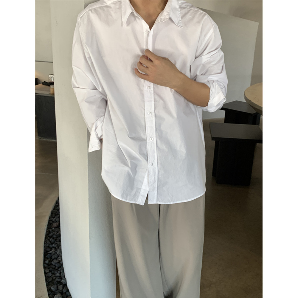 男士长袖衬衫春季宽松韩版高级感寸衫轻熟风休闲衬衣3403P45特价图片