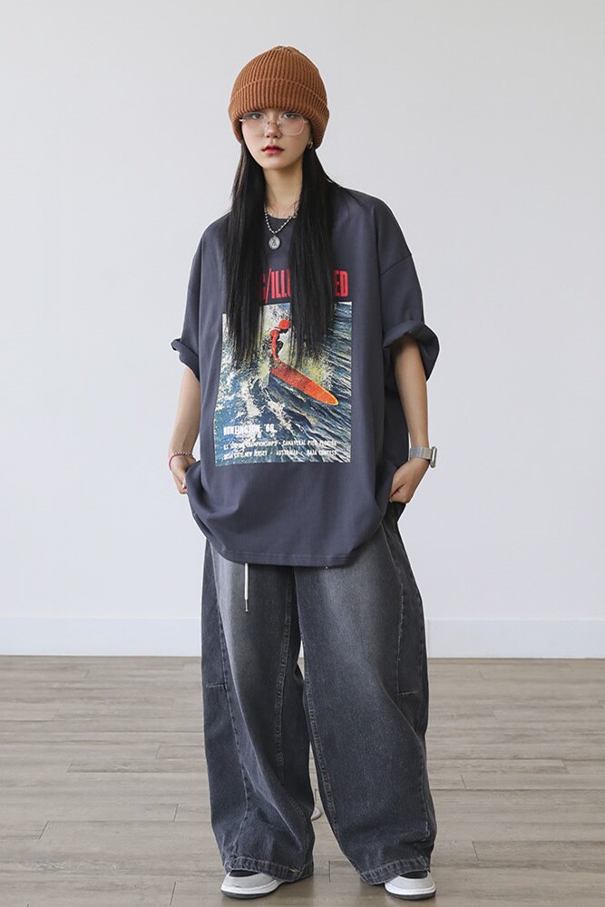 短袖女设计感小众闺蜜装夏装t恤胖mm上衣半袖体恤潮3414P25特,男装T恤,星座710