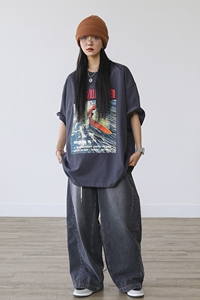 短袖女设计感小众闺蜜装夏装t恤胖mm上衣半袖体恤潮3414P25特图片