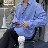 韩版条纹衬衫男士长袖新款宽松小众设计感轻熟风衬衣3405P45特价，男装衬衫，星座710