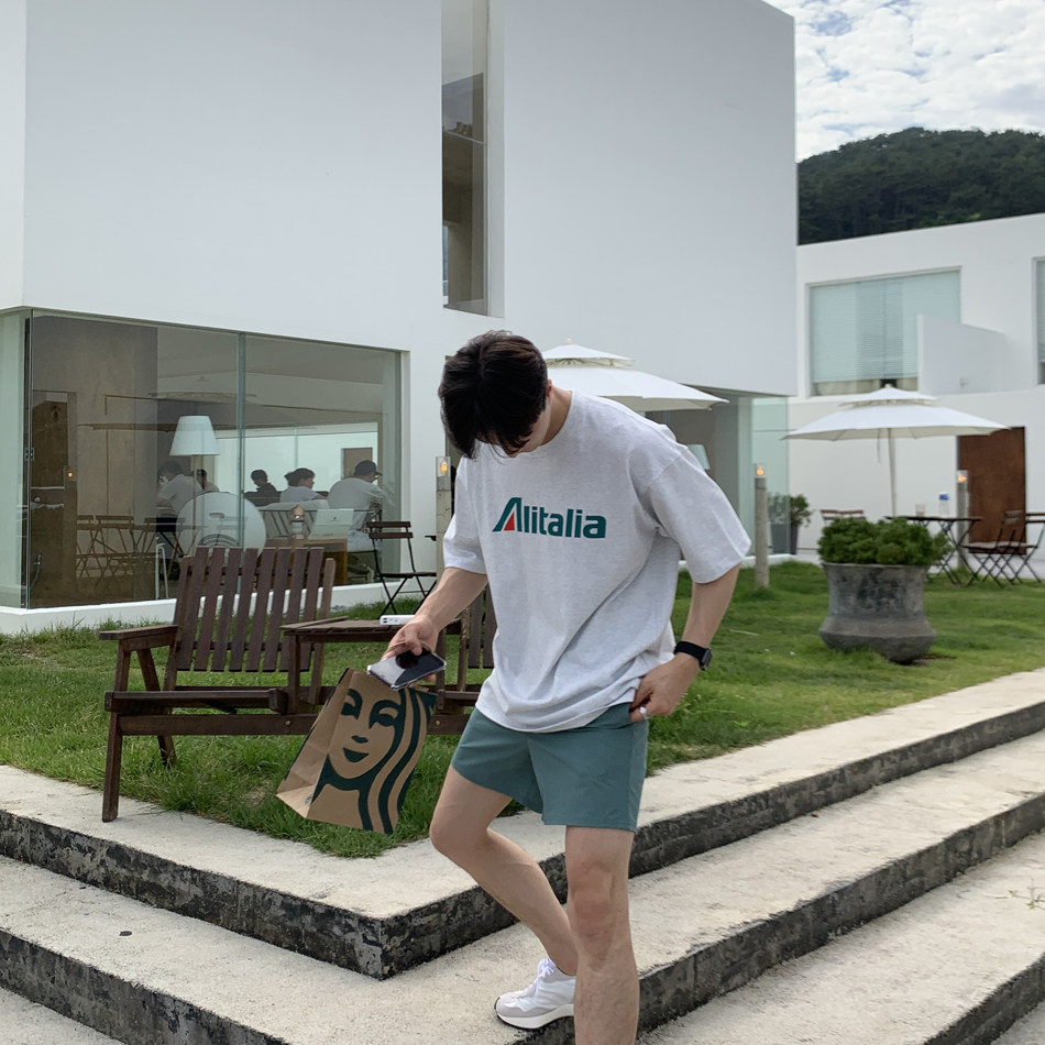 短袖t恤男夏季薄款2025新款韩版潮牌青少年宽松五分袖DT06P30,男装T恤,星座710