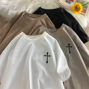 270g重磅印花纯棉短袖T恤男 上衣夏季美式潮牌半截袖潮teeT06-P35图片