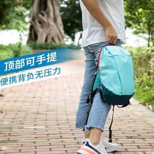 迪卡儂戶外背包雙肩包女書包男徒步小背包學(xué)生旅行包輕便小包ODAB