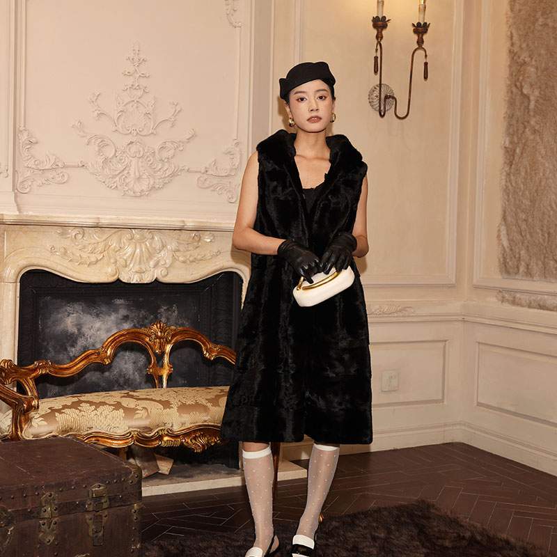 茉萱黑金爵士紫标级水貂外套