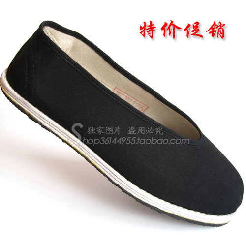 男鞋圆口鞋老头鞋千层底布鞋橡胶底软底平跟舞蹈鞋练功鞋道具鞋