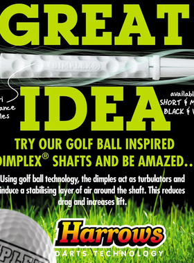 原装进口Harrows哈路士专业飞镖杆Dimplex镖杆高强度塑料飞镖镖杆