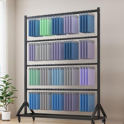移动面料色卡展示架样布布艺样品陈列架吊卡落地布匹卷服装地摊架